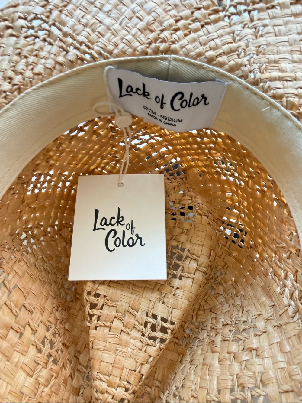 lack of color sundance tan straw raffia cowboy fedora crown summer hat medium - Picture 6 of 7